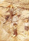 Arthur Rackham Paintings - Children By The Sea by Arthur Rackham